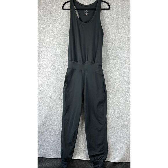 Sweaty Betty Pants - Sweaty Betty Gary Jumpsuit Size Medium Black Pockets Racerback Yoga Athletic Gym